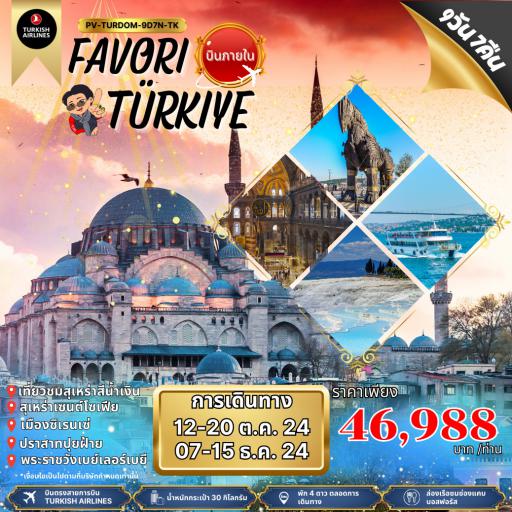  - FAVORI TURKIYE 9วัน 7คืน บินภายใน 1 เที่ยวบิน โดยสายการบินเตอร์กิชแอร์ไลน์ 